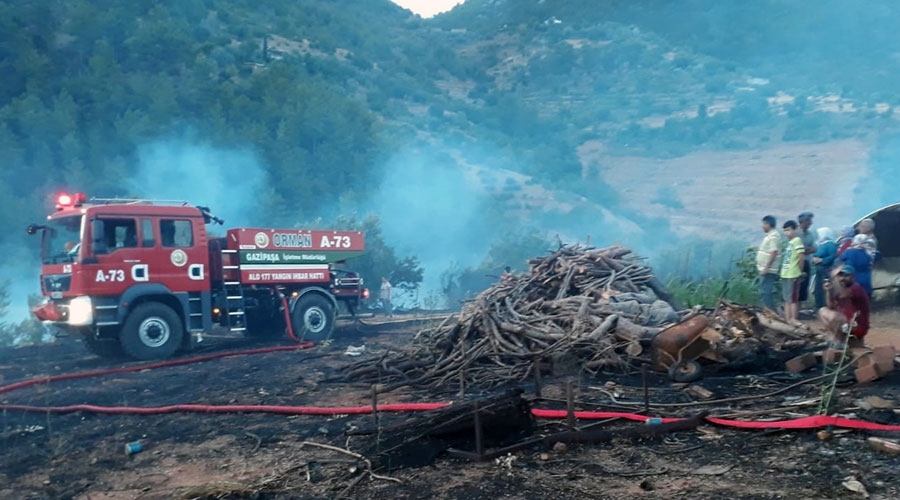 Gazipaşa'da makilik yangını