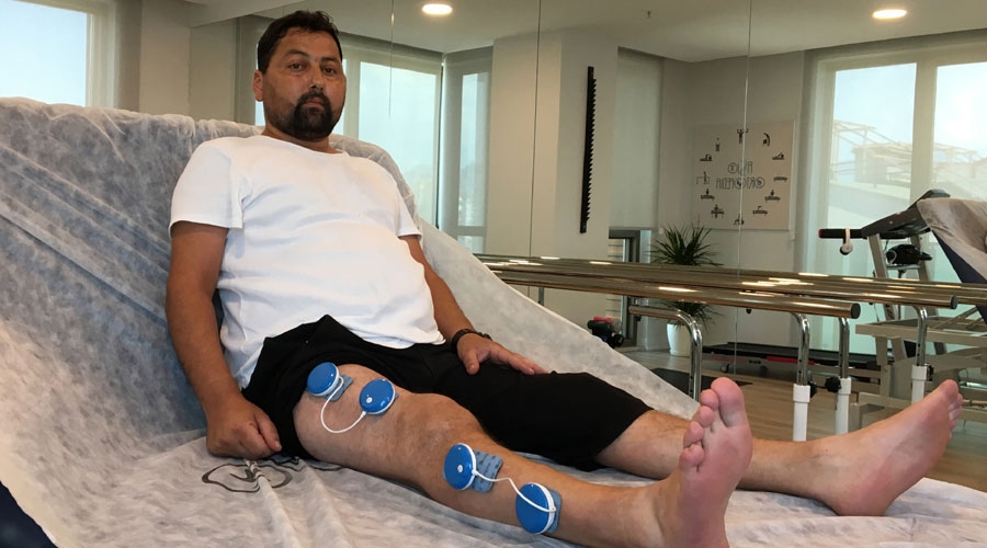 Bacağına sülfürik asit döküldü, ölümden döndü