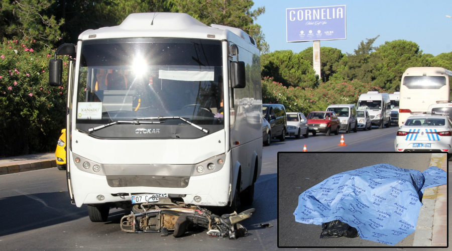 Midibüsle çarpışan motosikletin sürücüsü öldü