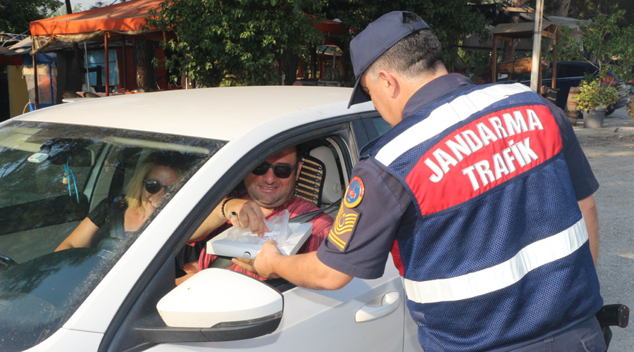 Kemer'den dönüşe geçen yerli tatilcilere çay ve lokumlu mola