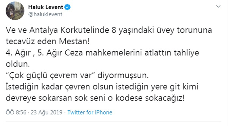Cinsel istismara tahliye kararına Haluk Levent'ten 'Seni o kodese sokacağız' tepkisi