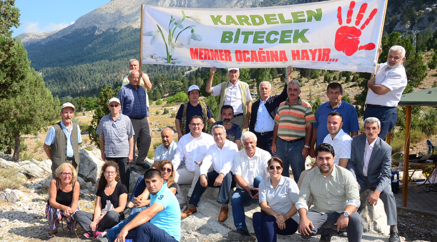 İbradı'da mermer ocağına tepki