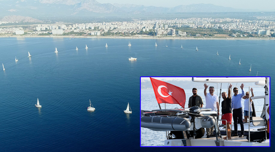 Konyaaltı'nda yelkenli şovu