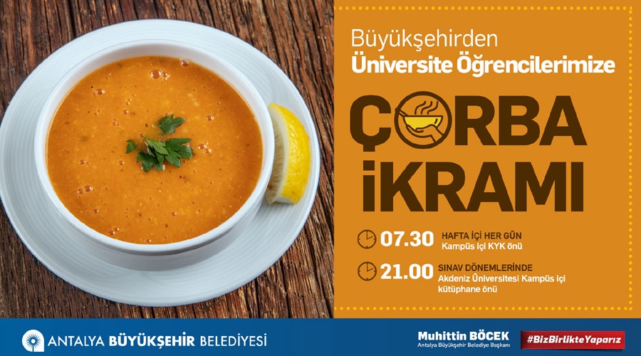 Büyükşehir’den üniversite öğrencilerine sıcak çorba