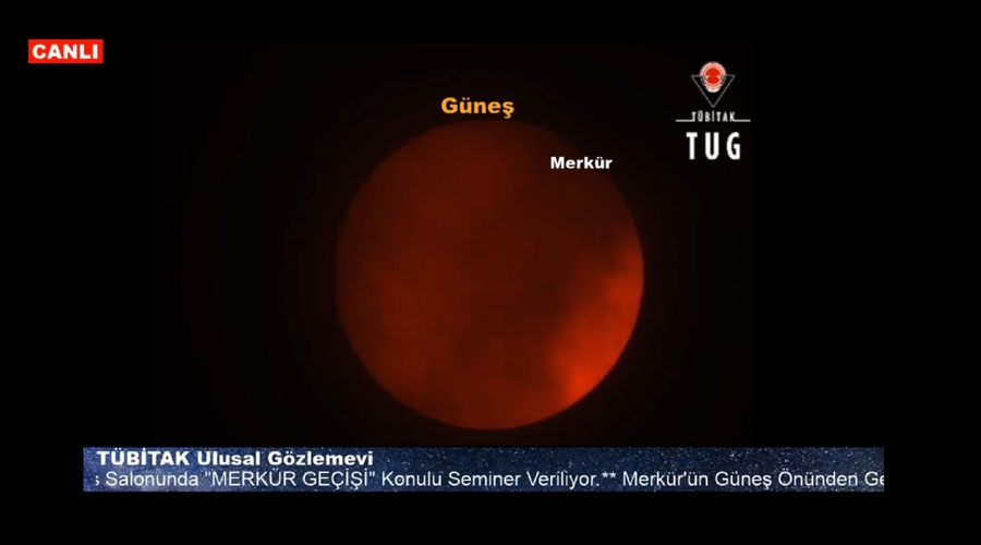 Merkür'ün Güneş önünden geçişi canlı yayında