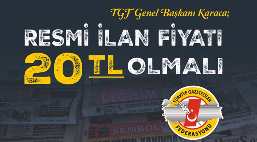 Resmi ilanın fiyatı 20 TL olmalı