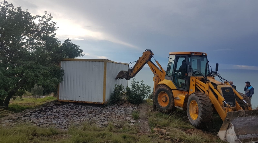  Alanya Belediyesinden kaçak yapıya müdahale